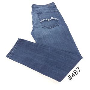 7 For All Mankind Josefina Button Medium Wash Denim Jeans Womens Size 28 Blue